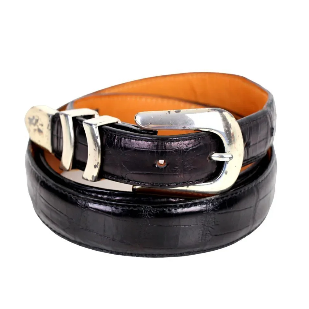 Onyx CROCO BLACK GENUINE LEATHER 1 1/8